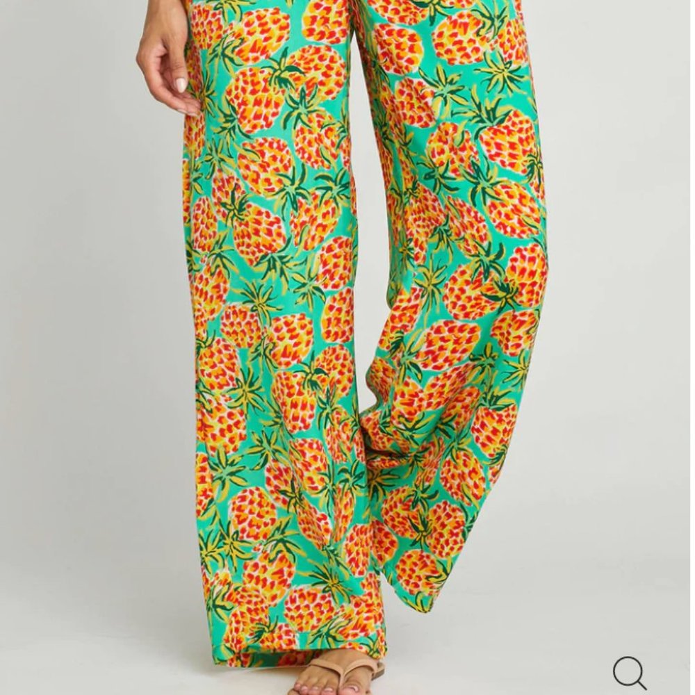 NWT Tropical Print Wide Leg Pants